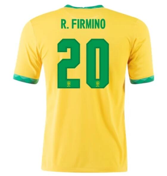 2020 Brazil Home Kit Soccer Jersey ROBERTO FIRMINO 20